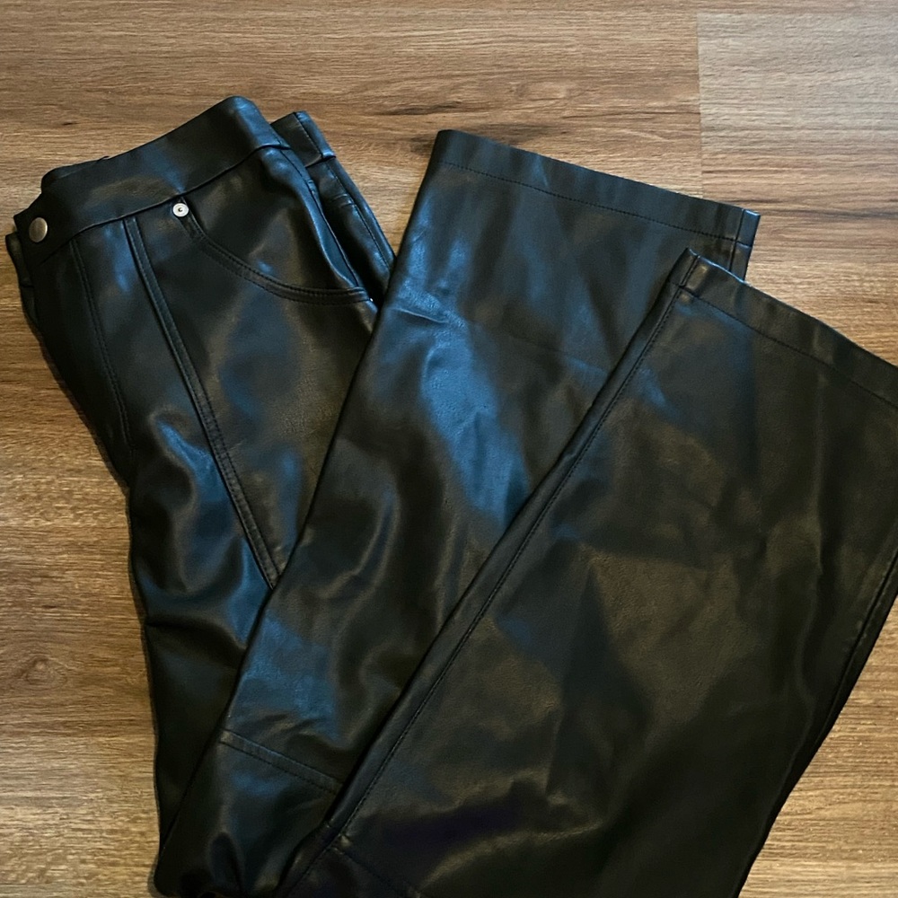 Blank NYC Men's Sleek Black Faux Leather Pants